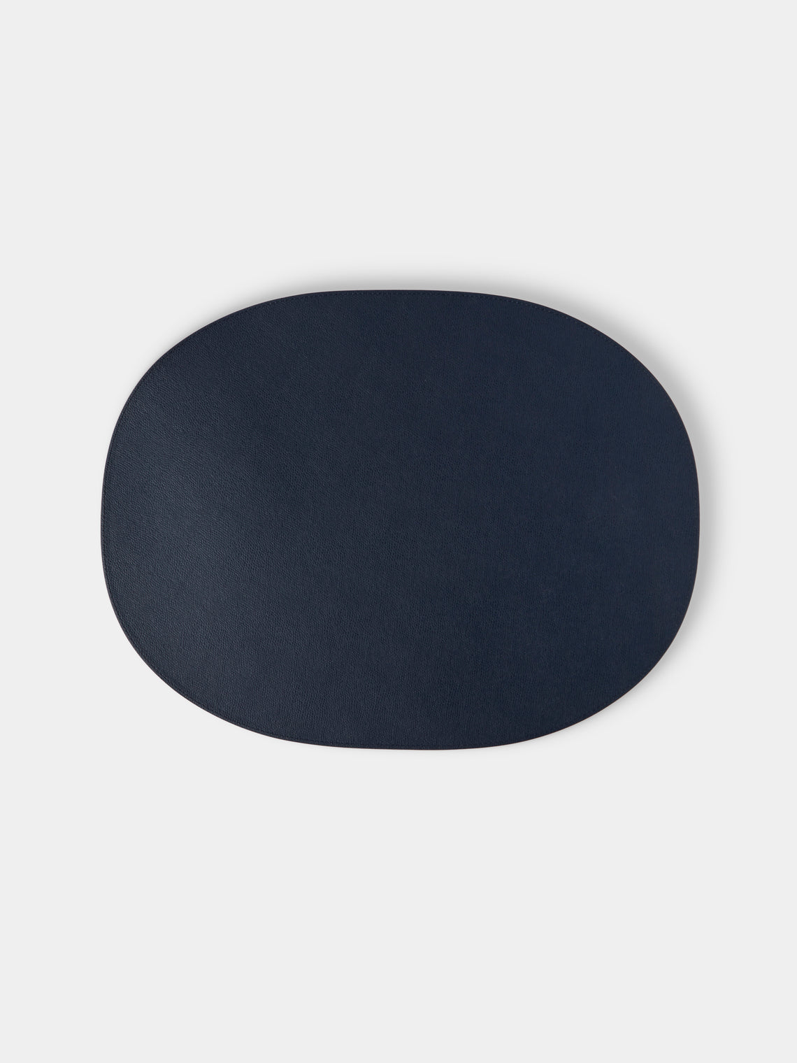Giobagnara - David Leather Oval Reversible Placemats with Holder (Set of 6) - Blue - ABASK