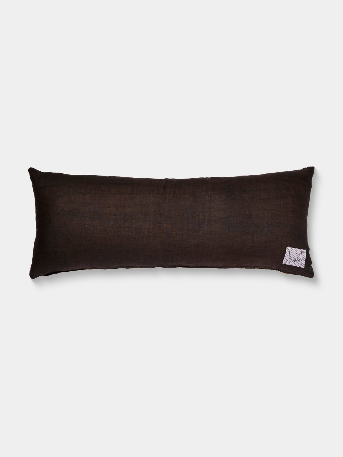 By Walid - 19th-Century Needlepoint Wool and French Napoleon III Printed Cotton Pillow (34.5in/88cm) - Multiple - ABASK