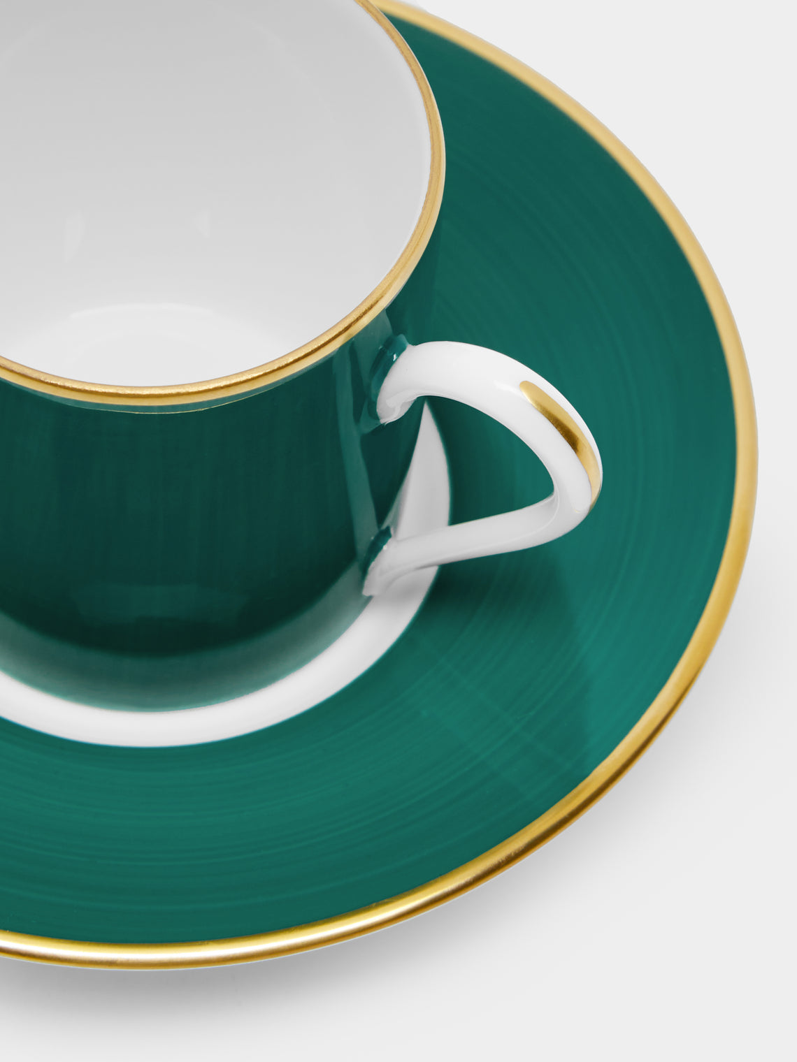 Robert Haviland & C. Parlon - Coco Hand-Painted Porcelain Espresso Cup and Saucer (Set of 2) - Green - ABASK