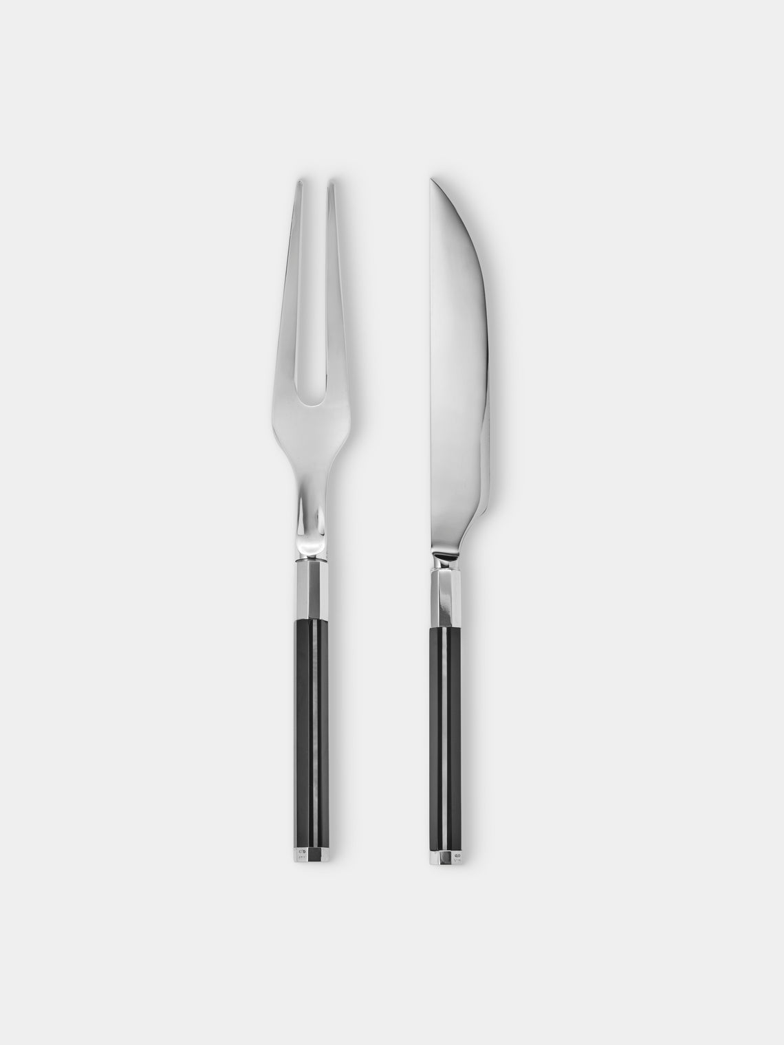 San Lorenzo - 1981 Afra and Tobia Scarpa Sterling Silver and Marble Roasting Knife and Fork - Silver - ABASK - 