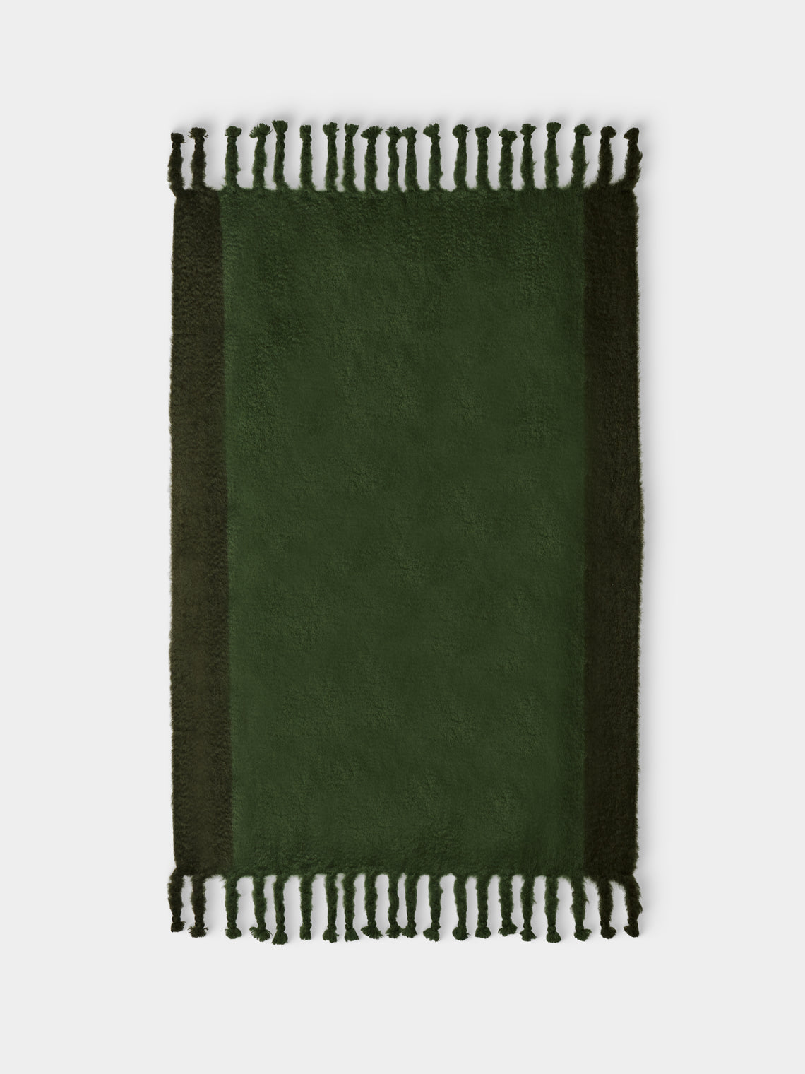 The Wren - Brume Handwoven Mohair and Wool Throw (76.5in/1.95m) - Green - ABASK - 