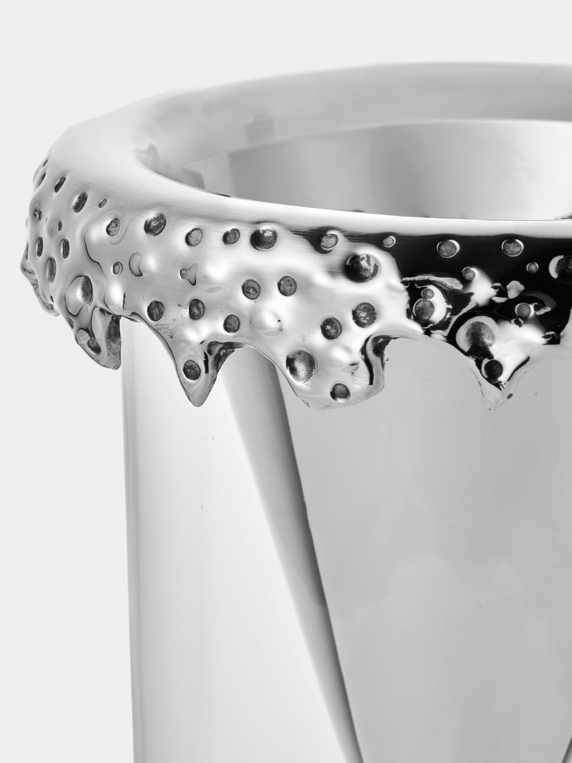 San Lorenzo - 1997 Afra and Tobia Scarpa Pure Silver and Glass Vase (8in/20.5cm) - Silver - ABASK