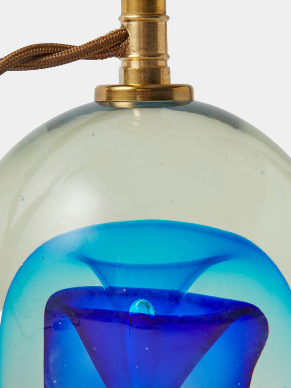 Antique and Vintage - 1960s Antonio Da Ros Glass Table Lamp - Blue - ABASK