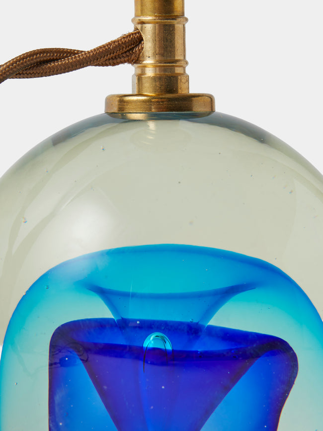 Antique and Vintage - 1960s Antonio Da Ros Glass Table Lamp - Blue - ABASK