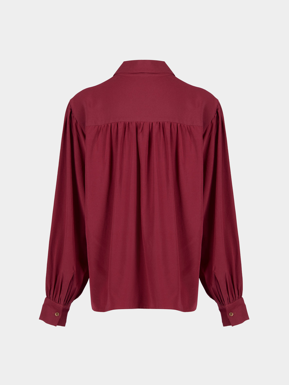 Ryan Roche - Silk Collared Blouse | Size: S - Red - ABASK