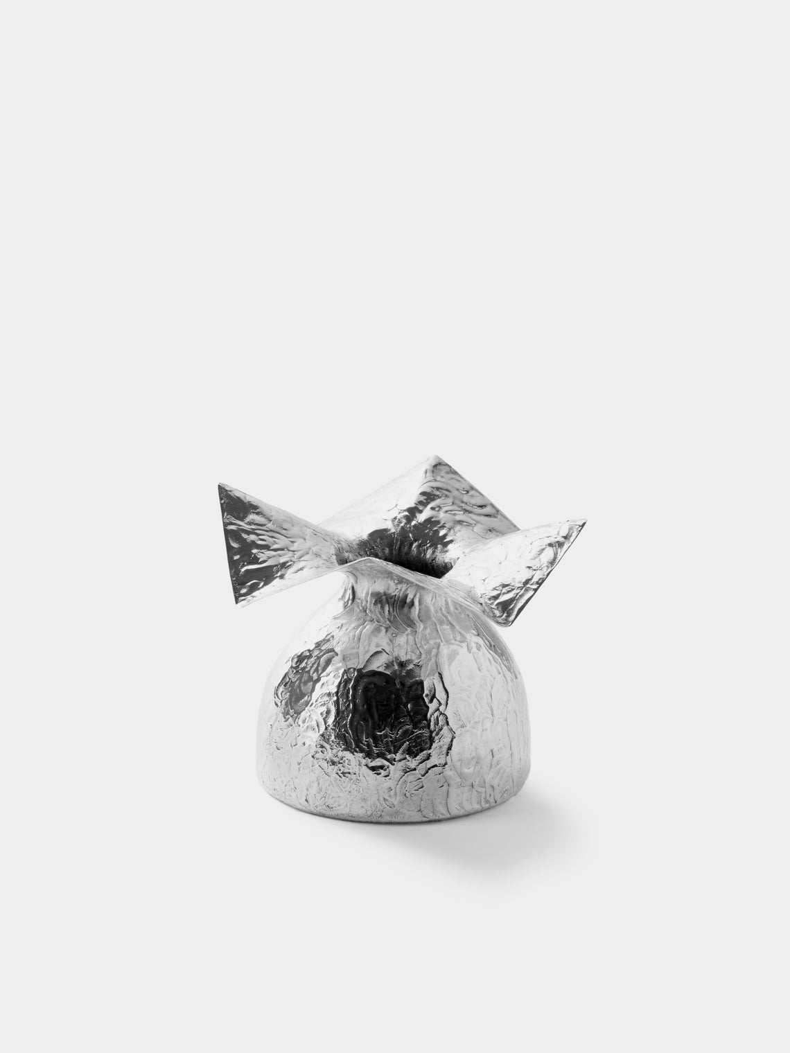 San Lorenzo - 1993 Afra and Tobia Scarpa Cartoccio Sterling Silver Vase (4.5in/11cm) - Silver - ABASK - 