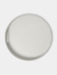 RUDI - Ginepro Leather Round Tray (16.5in/42.5cm) - White - ABASK - 