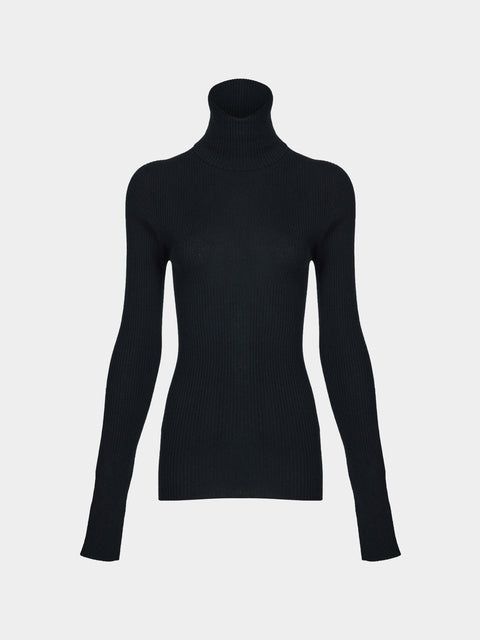 Arch4 - Izzy Baby Goat Cashmere Rollneck Top | Size: M - Black - ABASK - 