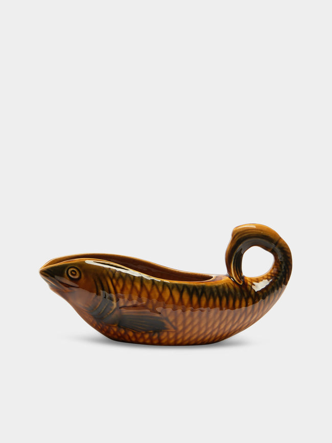 Antique and Vintage - 1950s Sarreguemines Fish Ceramic Gravy Boat -  - ABASK - 