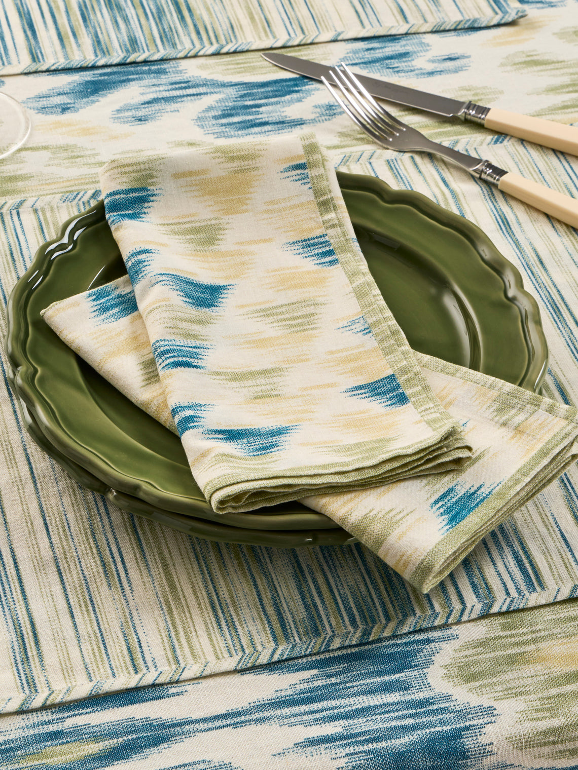 D'Ascoli - | Set of 4 | Caravan Printed Cotton Napkins - Cream - ABASK