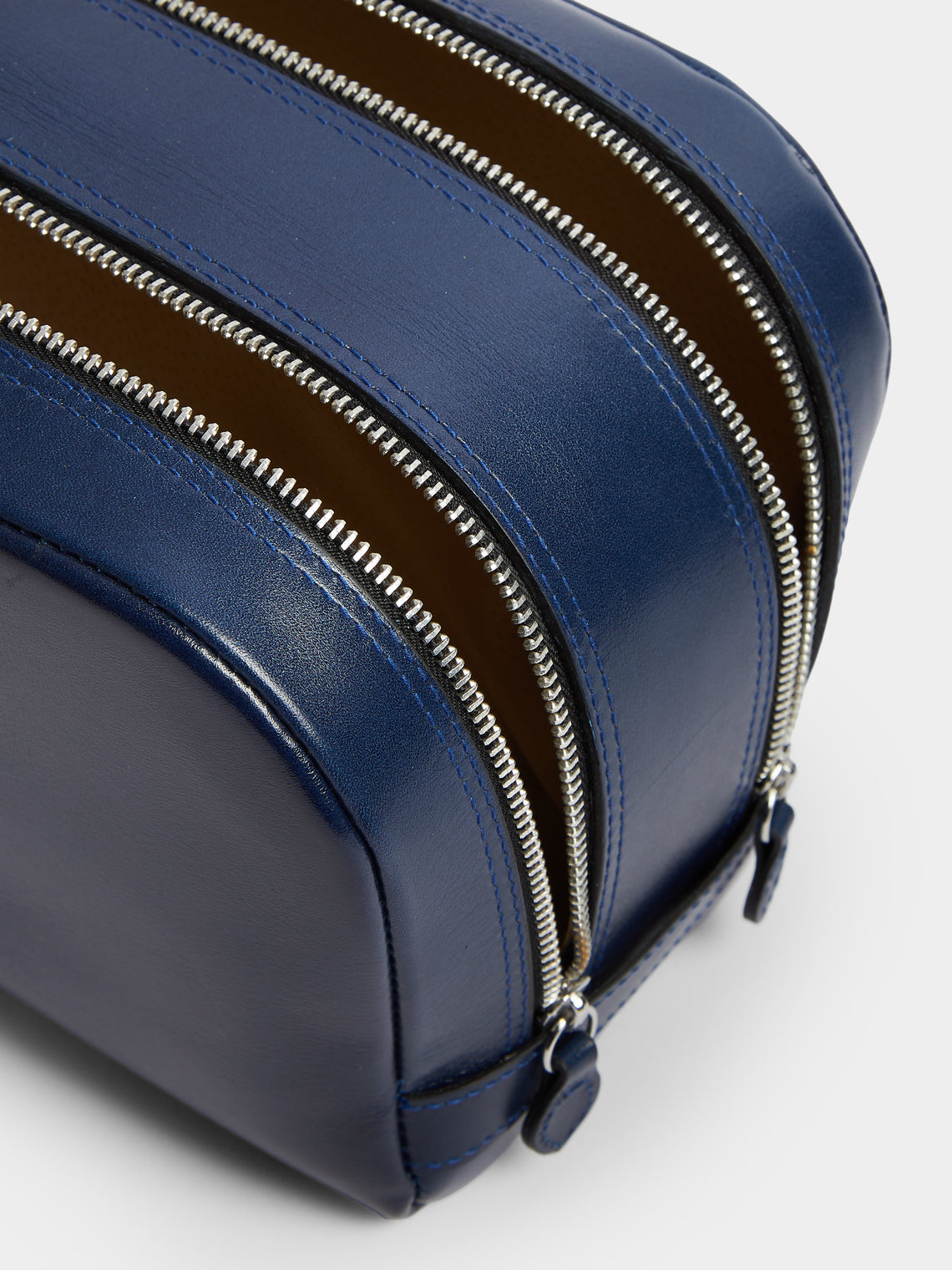 F. Hammann - Leather Triple-Zip Wash Bag - Blue - ABASK