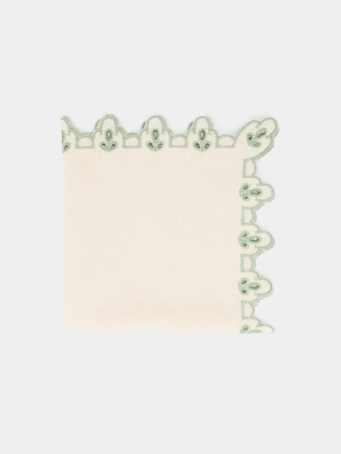 Borgo delle Tovaglie - Amalfi Embroidered Linen Napkins (Set of 4) - Natural - ABASK - 