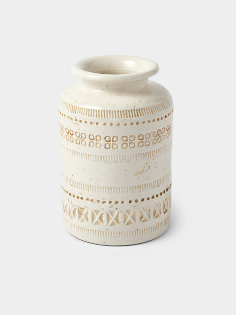 Antique and Vintage - 1970s Bitossi Ceramiche Pier 1 Ceramic Vase (6in/15.5cm) - White - ABASK - 