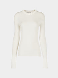 Arch4 - Celeste Baby Goat Cashmere Long-Sleeved Top | Size: S - Cream - ABASK - 