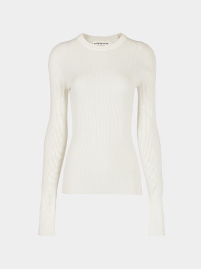 Arch4 - Celeste Baby Goat Cashmere Long-Sleeved Top | Size: S - Cream - ABASK - 