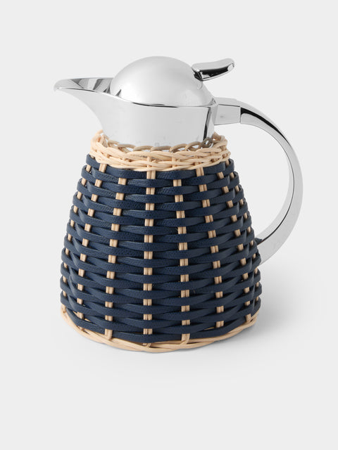 Pigment France - Chantilly Leather and Rattan Carafe (20oz/0.6L) - Blue - ABASK - 