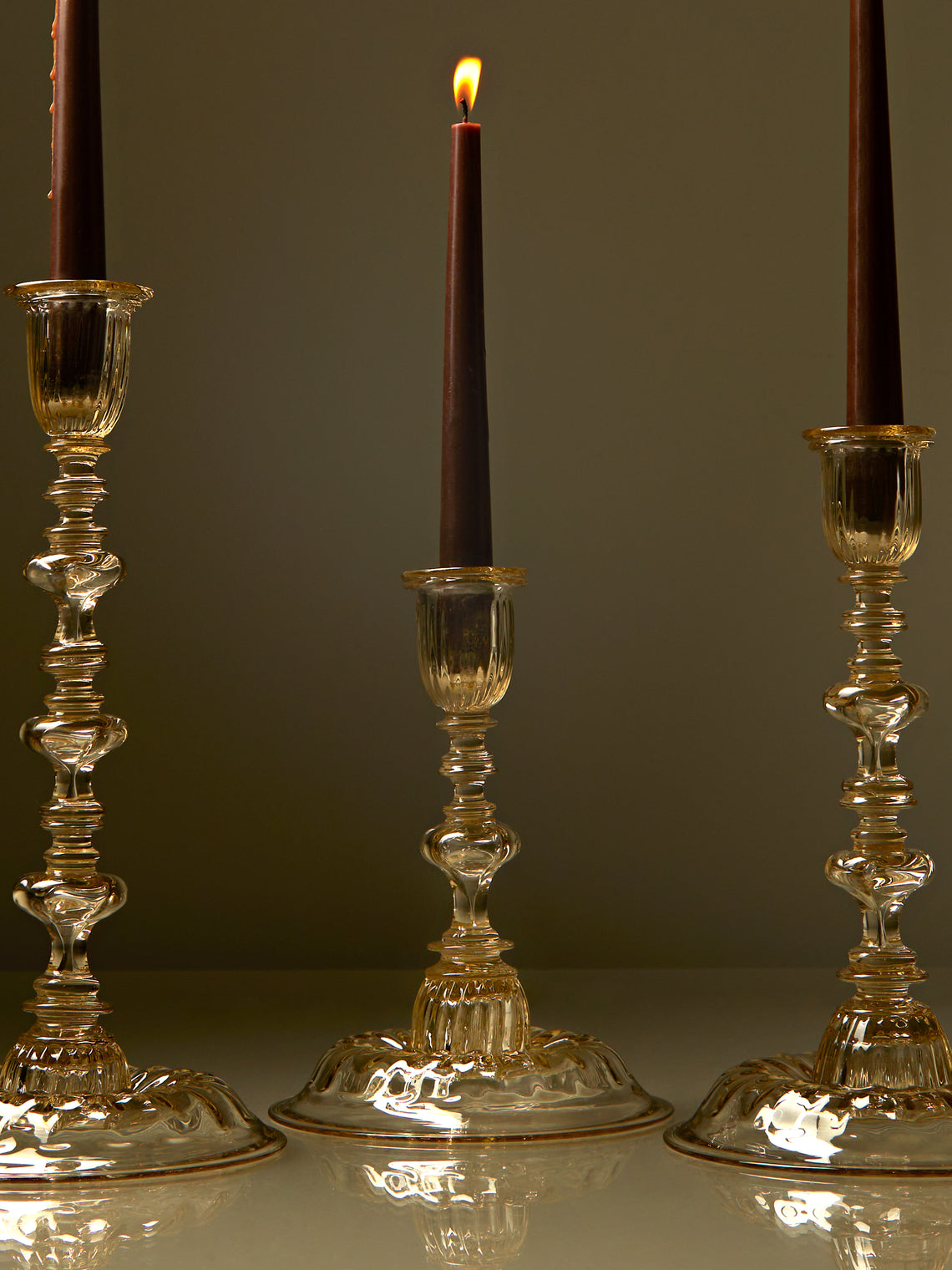 Bollenglass - Small Mouth-Blown Glass Candlestick -  - ABASK