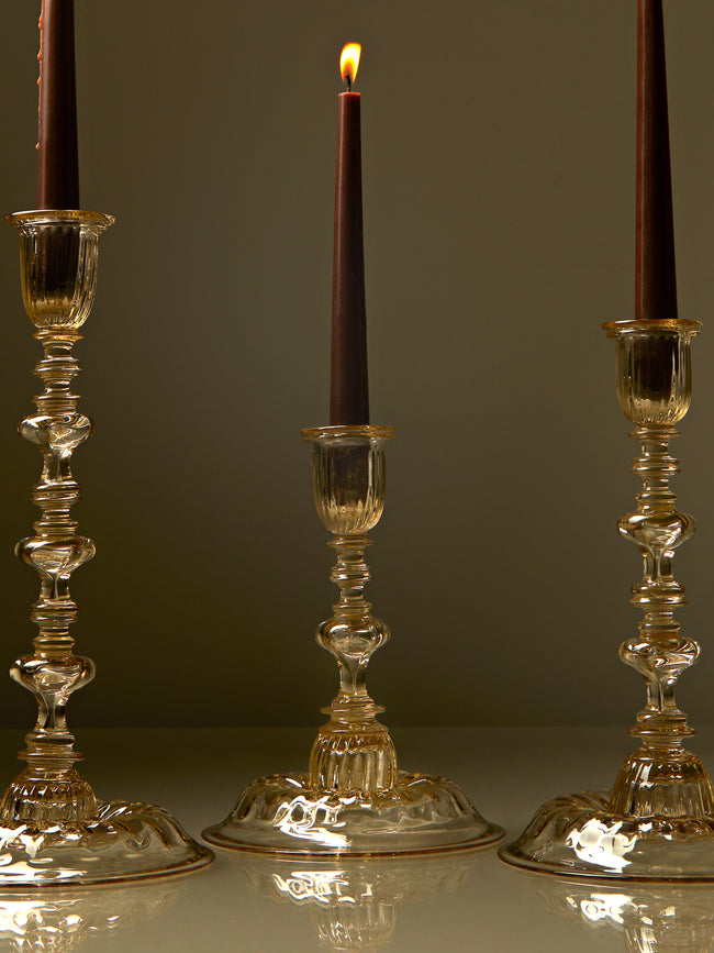 Bollenglass - Hand-Blown Glass Small Candlestick -  - ABASK