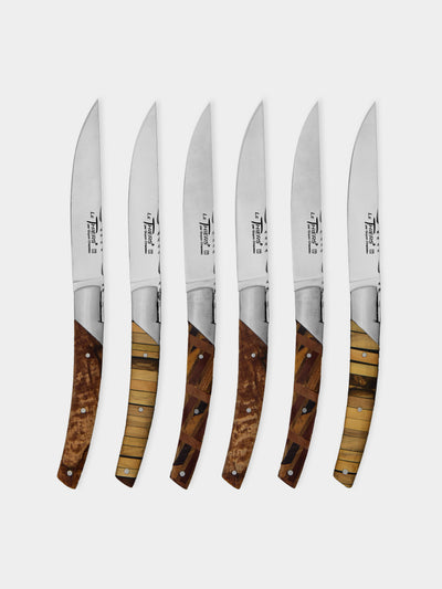 Goyon-Chazeau - Le Thiers Prestige Marquetry Wood Steak Knives (Set of 6) -  - ABASK - 