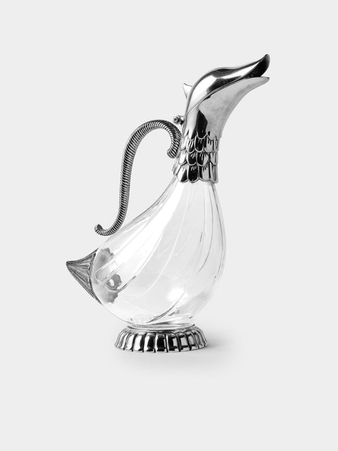 Antique and Vintage - Early-20th-Century Duck Silver-Plated and Glass Decanter - Clear - ABASK - 