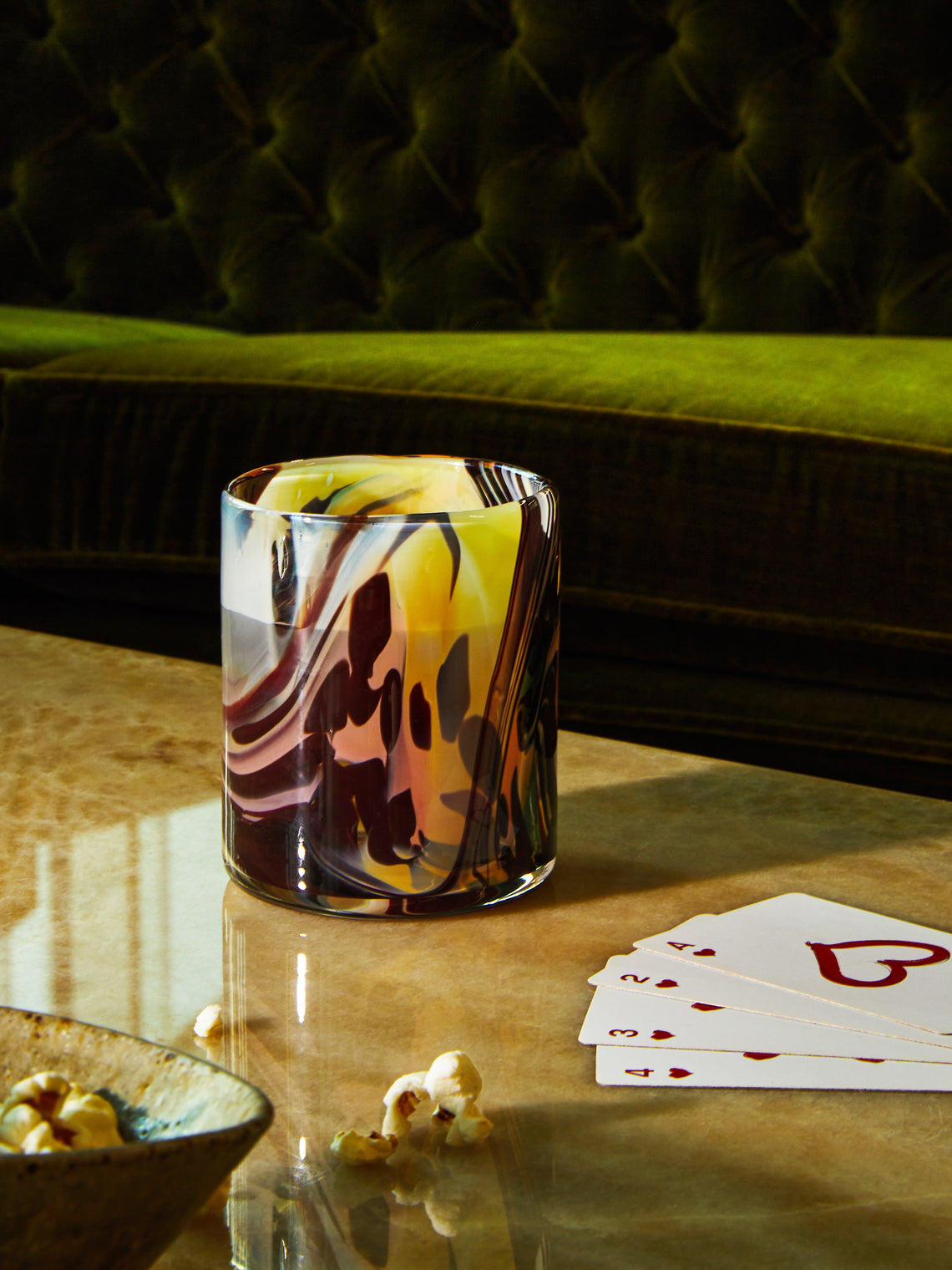 The Glass Studio - Marbled Hand-Blown Glass Tumblers (Set of 2) - Multiple - ABASK