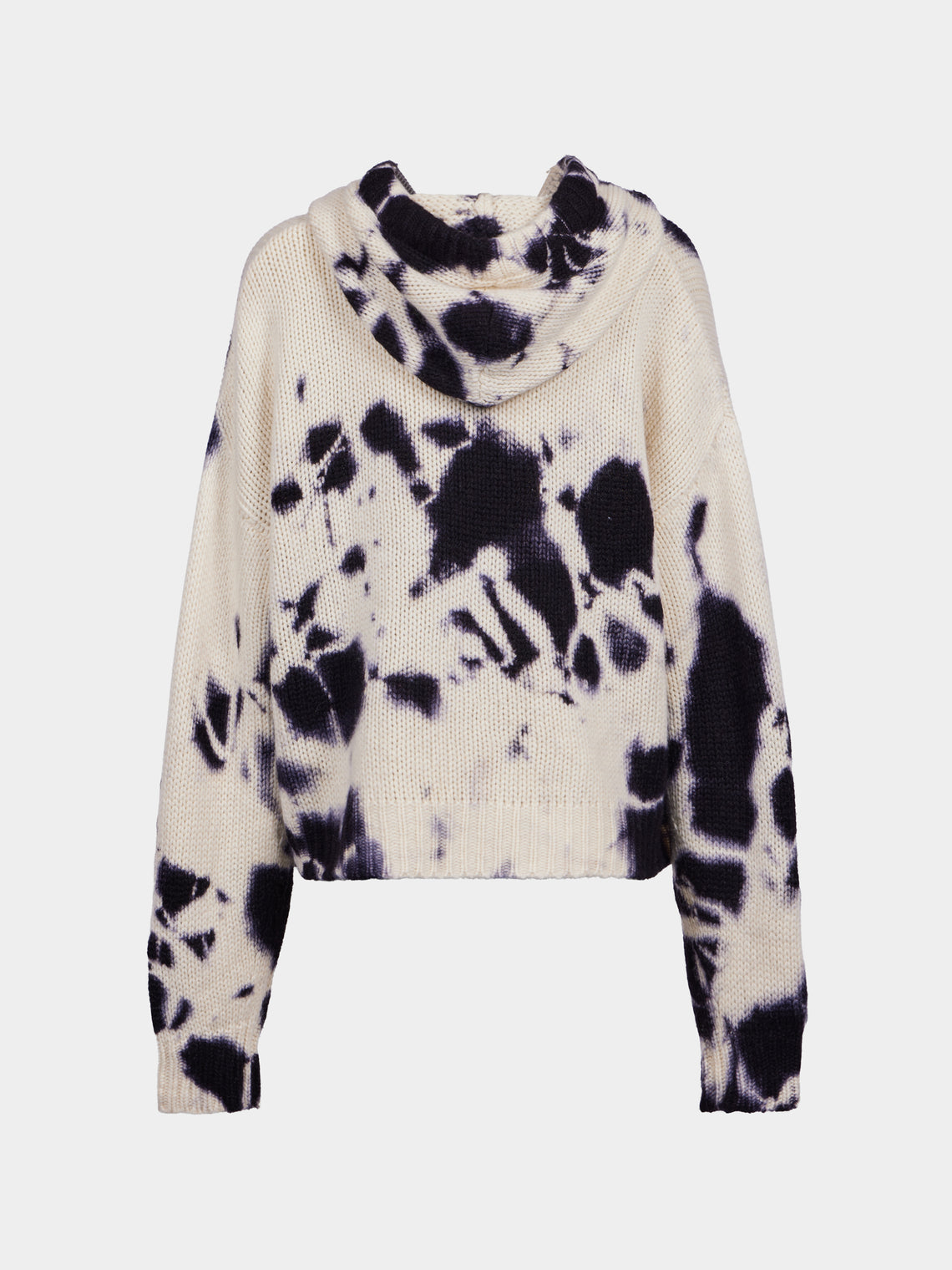 Suzusan - Shibori Hand-Knitted Cashmere Hooded Sweater | Size: S - Black - ABASK