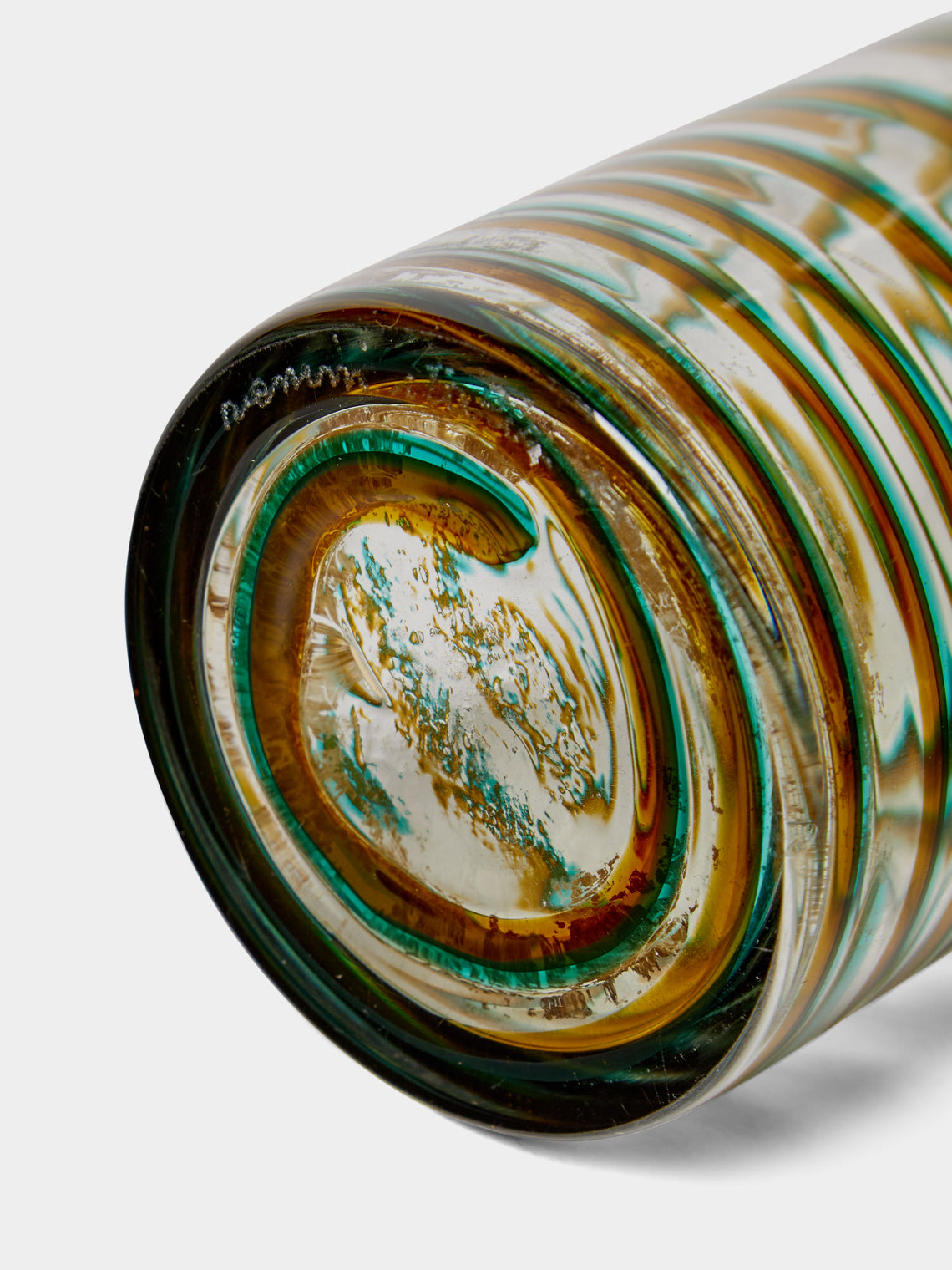 Antique and Vintage - Mid-Century Toni Zuccheri for Venini Bifilo Murano Glass Vase (13.5in/35cm) - Green - ABASK