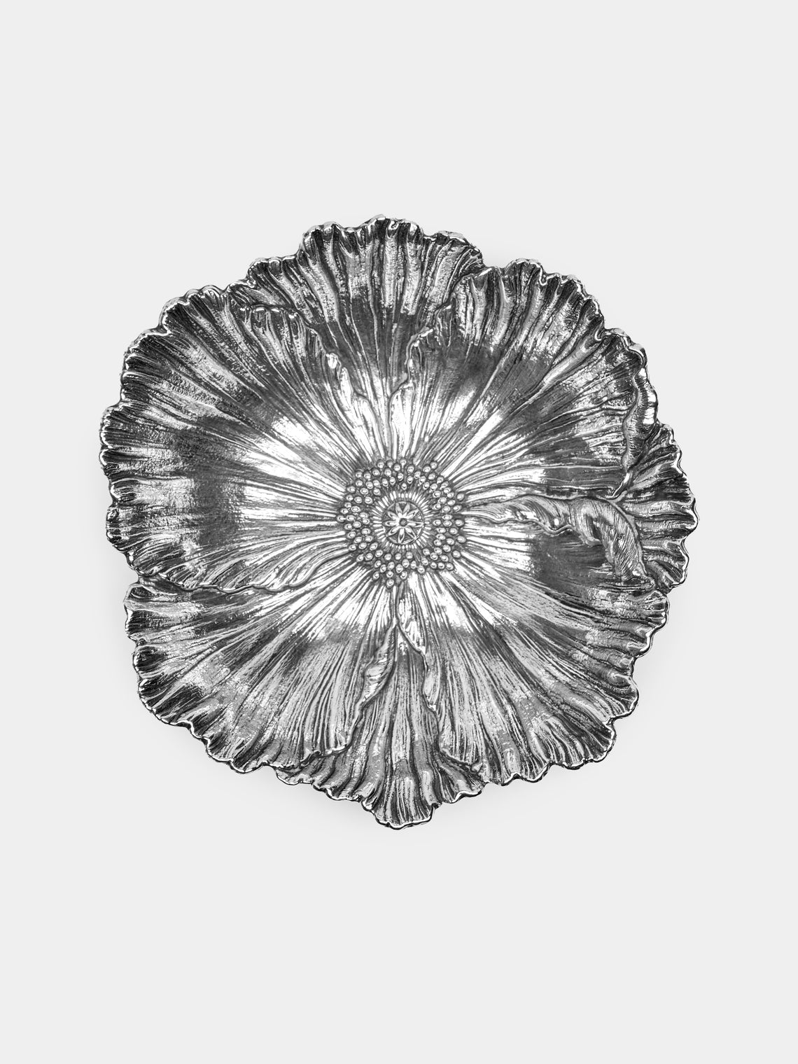 Antique and Vintage - 1970s Solid Silver Flower Dish - Silver - ABASK