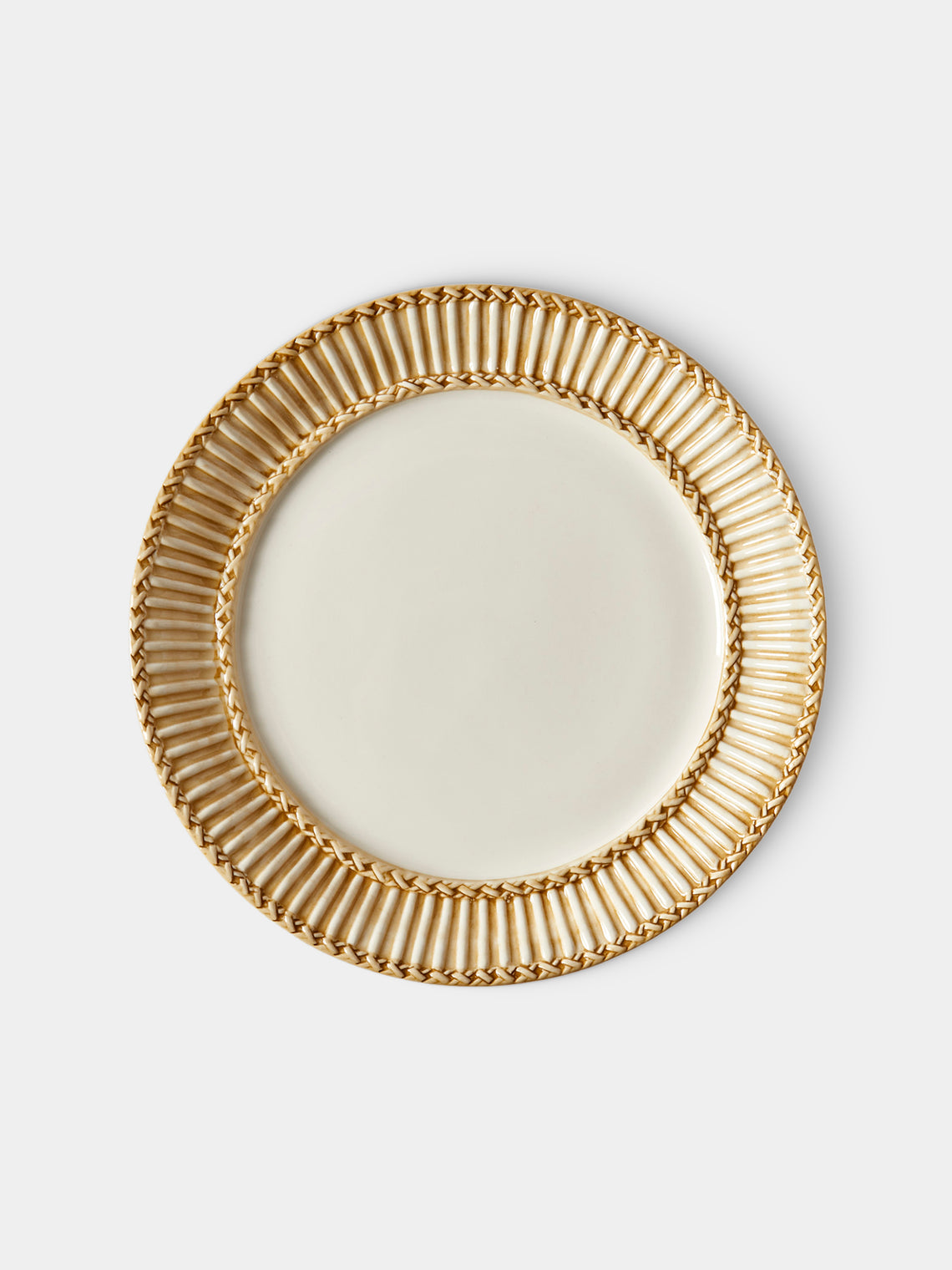 Tessalume Ceramiche - Wicker Hand-Painted Ceramic Dinner Plates (Set of 4) - White - ABASK - 