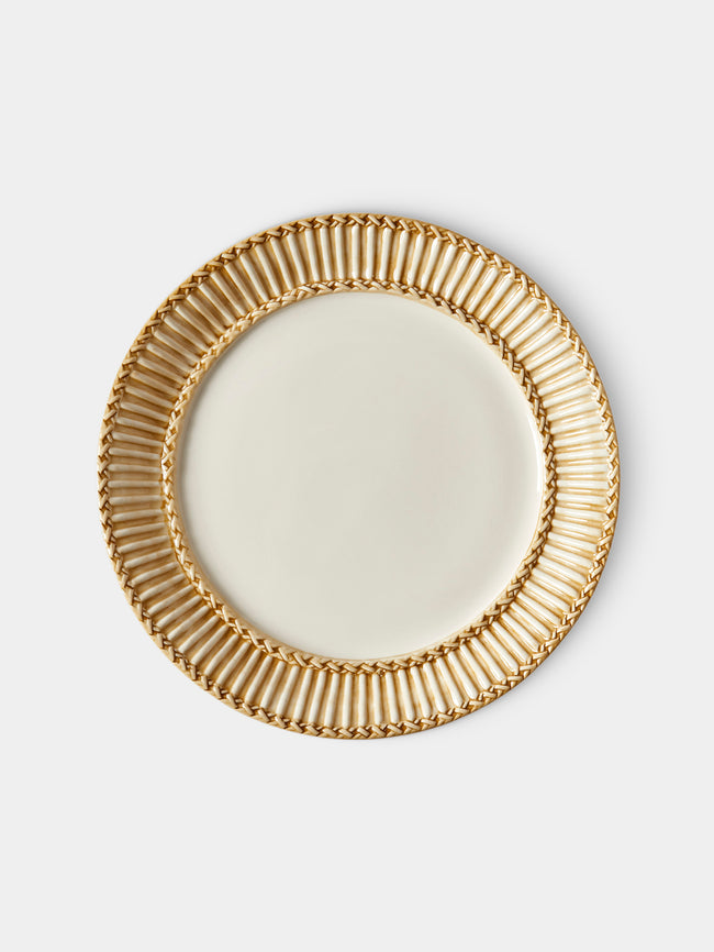 Tessalume Ceramiche - Wicker Hand-Painted Ceramic Dinner Plates (Set of 4) - White - ABASK - 