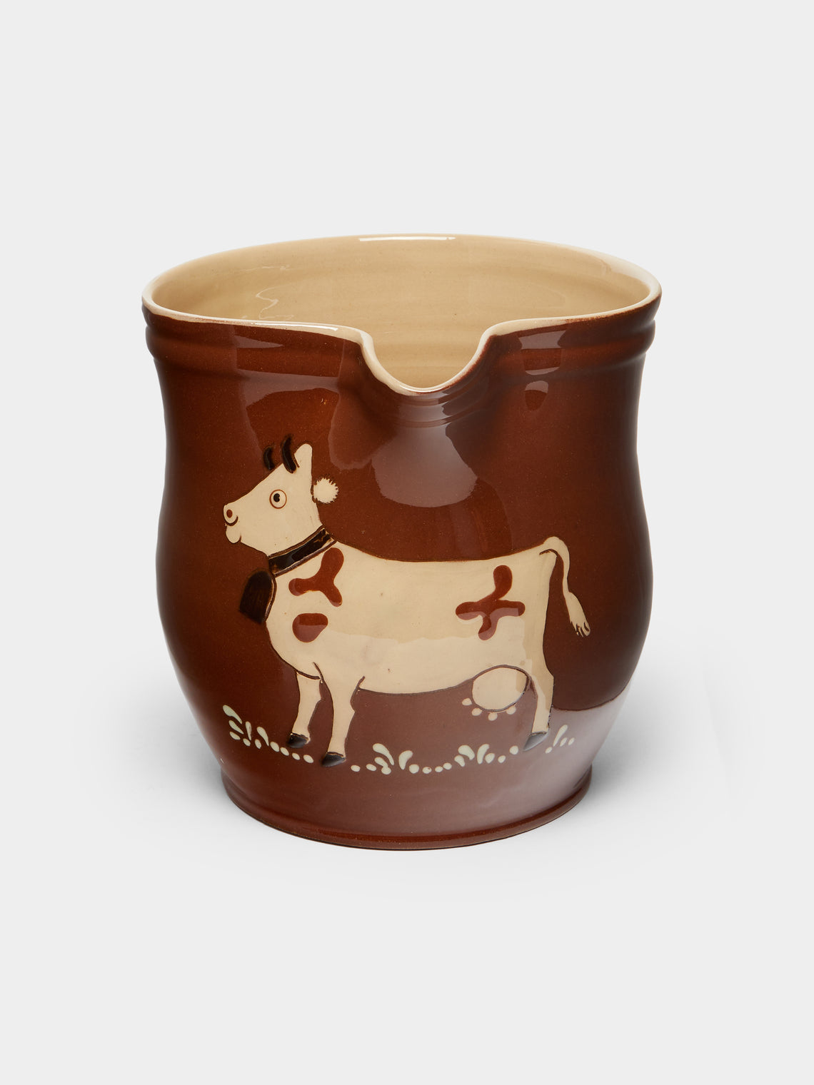 Cows Hand-Painted Ceramic Rounded Jug