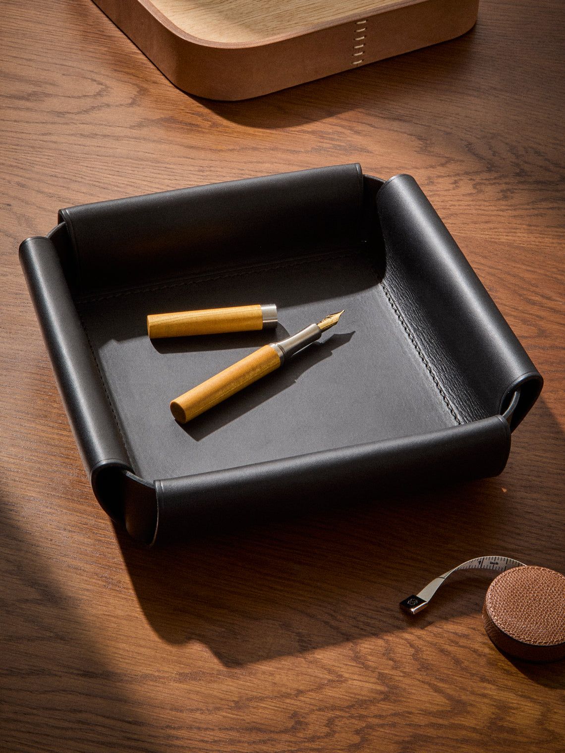 Otzi Studio - Assembly Leather Valet Tray (10in/26cm) - Black - ABASK