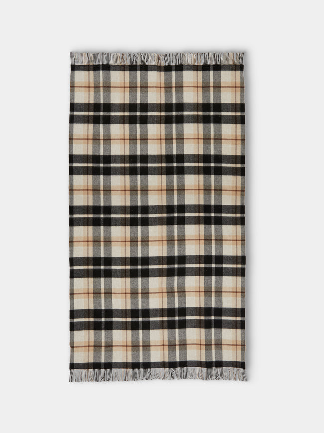 Johnstons of Elgin - Double-Faced Wool Check Blanket (75in/1.9m) - Black - ABASK - 