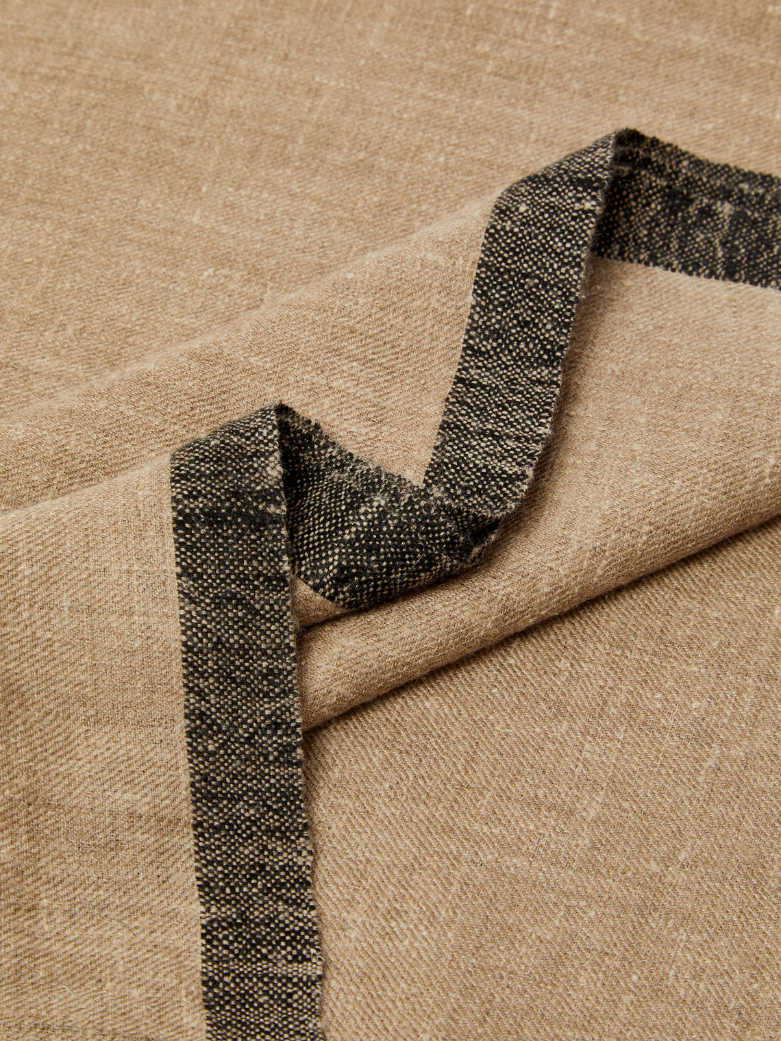 Me & K - Cashmere Border-Stripe Scarf - Natural - ABASK