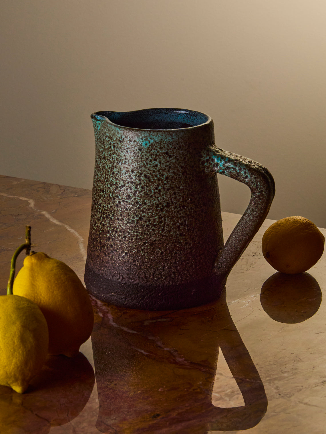 Antique and Vintage - Mid-Century Accolay Ceramic Jug - Brown - ABASK