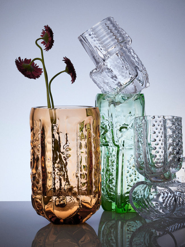Hana Hillerová - Remix Hand-Blown Glass Vessel (12.5in/31.5cm) - Orange - ABASK