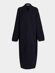 Dusan - Ribbed Wool Long Cardigan | One Size - Navy - ABASK - 