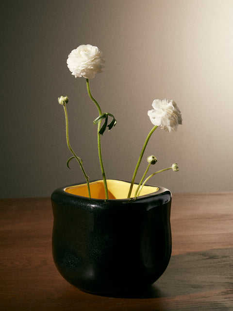 Vintage Montpellier - 1950s Atelier Kéramos Sèvres Ceramic Vase - Black - ABASK