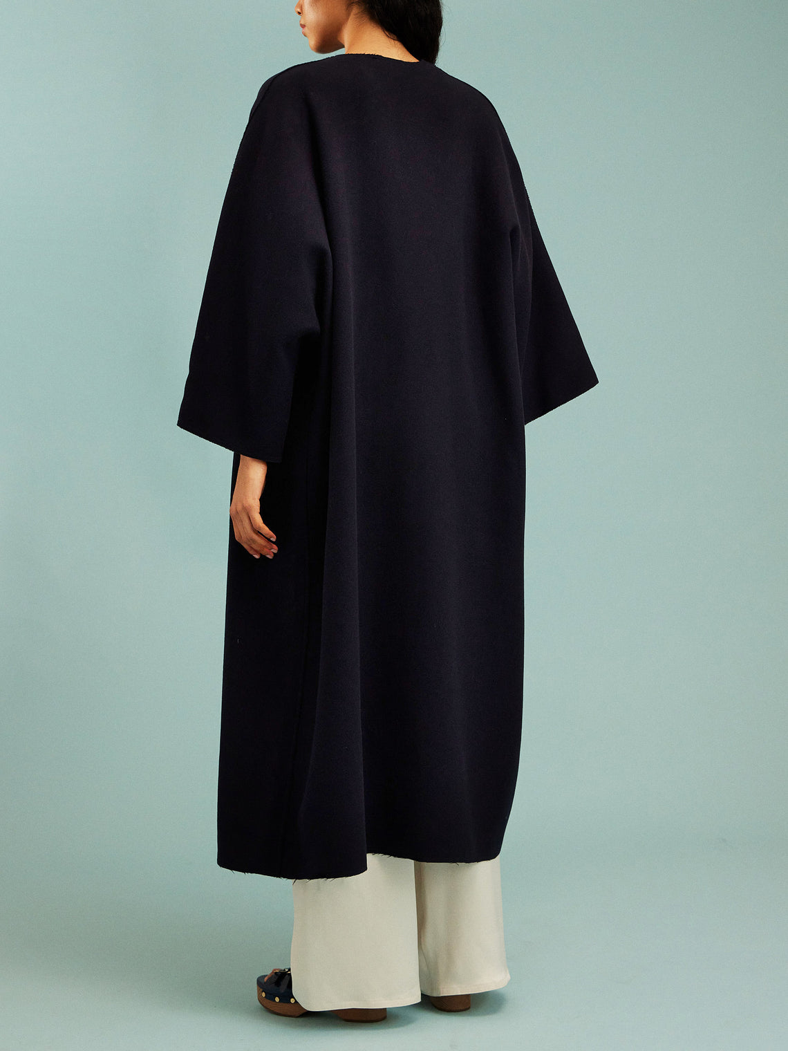 Dusan - Wool V-Neck Robe | One Size - Navy - ABASK