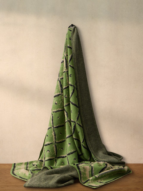 Saved NY - Berard Cashmere Throw (79in/2m) - Green - ABASK