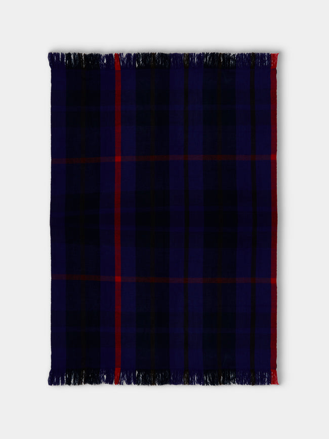 Otherways - Handwoven Yak Check Blanket (79in/2m) - Blue - ABASK - 