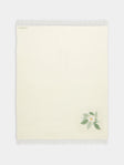 Loretta Caponi - Camellia Hand-Embroidered Wool Blanket (63in/1.6m) - Cream - ABASK - 