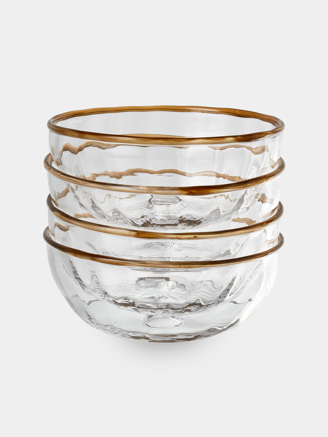 Akua Objects - Peter Hand-Blown Crystal Dessert Bowls (Set of 4) - Clear - ABASK