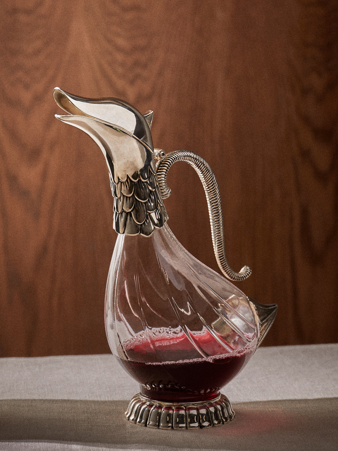 Antique and Vintage - Early-20th-Century Duck Silver-Plated and Glass Decanter - Clear - ABASK