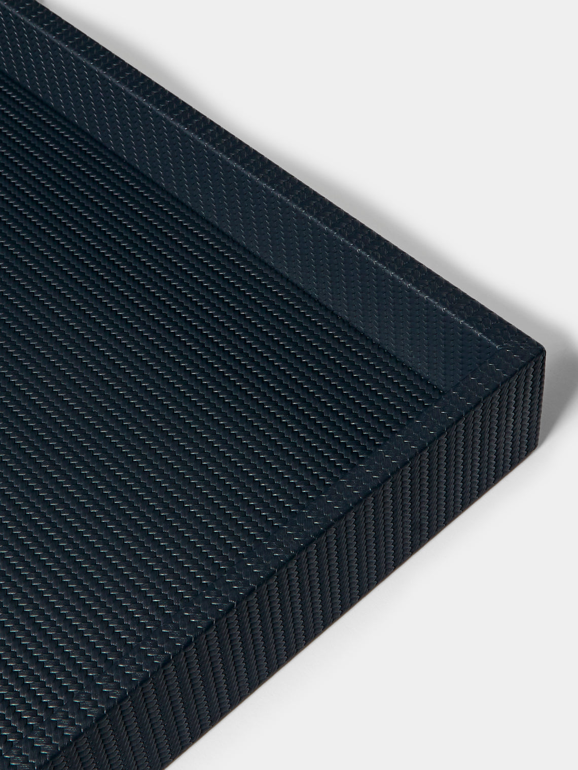 Pinetti - Maxi Leather Square Tray (23.5in/60cm) - Navy - ABASK