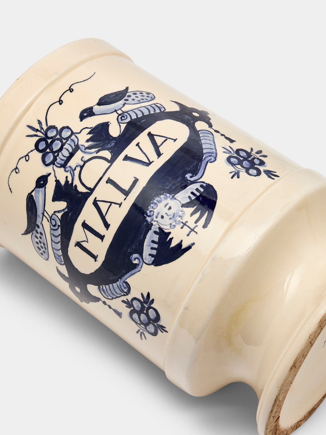 Antique and Vintage - 1940s Italian Ceramic Apothecary Jars (Set of 2) - Blue - ABASK