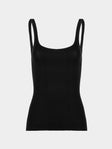 Ryan Roche - Cashmere Featherweight Ribbed Tank Top | Size: S - Black - ABASK - 