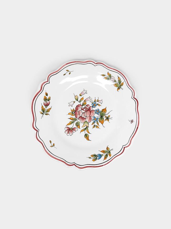 Bourg Joly Malicorne - Strasbourg Fleurs Hand-Painted Ceramic Dessert Plates (Set of 4) -  - ABASK - 