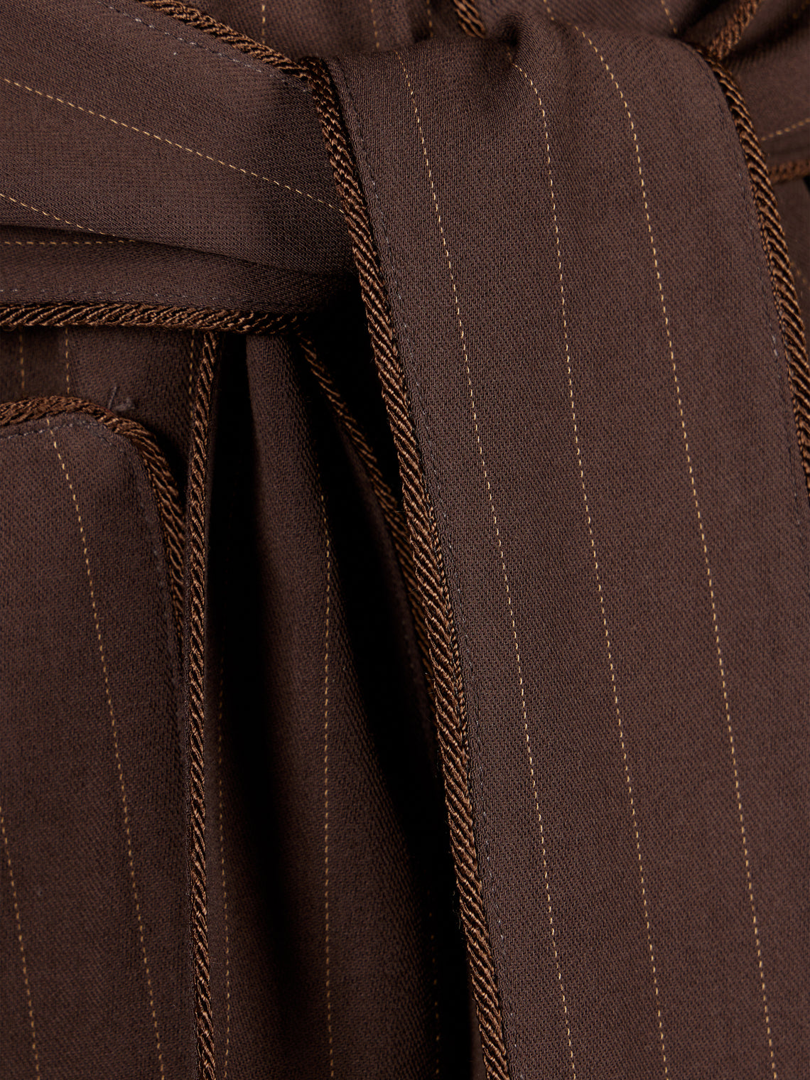 Dorso - The Gessato Wool Robe | Size: S - Brown - ABASK