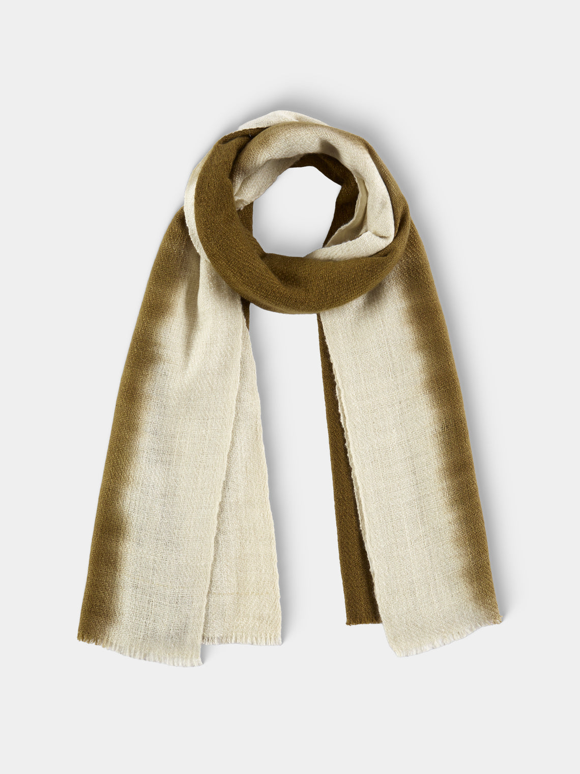 Me & K - Cashmere Ombré-Border Scarf (78.5in/2m) - Ivory - ABASK - 